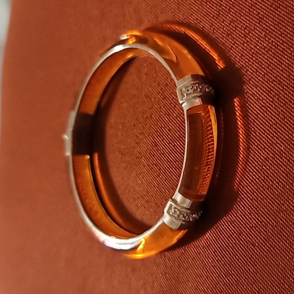 Angelique de Paris amber hinged bracelet.